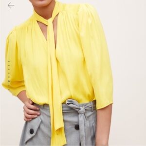 NEW ZARA Sz M Oversized Business Casual Vibrant Flowy Boho Peasant Blouse